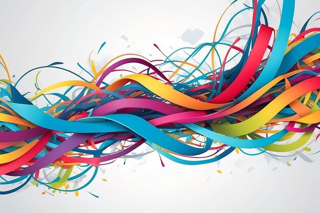 Photo abstract mixed color tangled line banner background vector