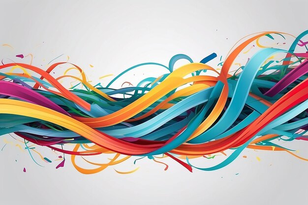 Abstract mixed color tangled line banner background vector