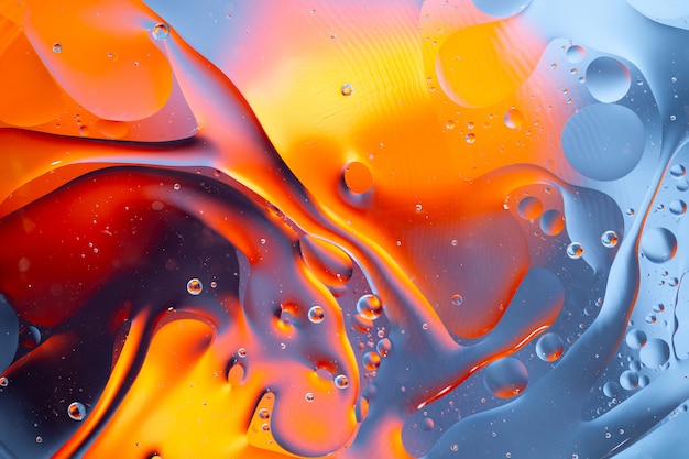 Abstract mixture of water and oil