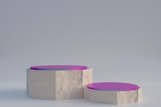 Abstract mock up podium scene for display product stand, 3d render scene.