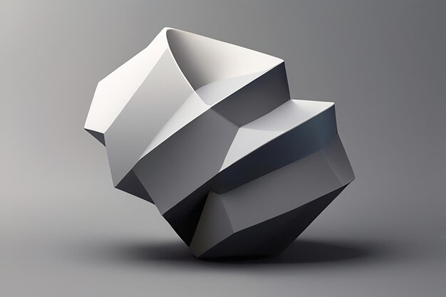 Foto forma 3d moderna astratta sullo sfondo grigio
