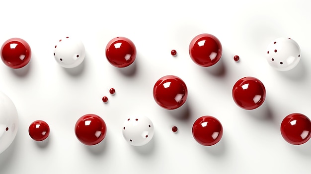 Abstract modern background for design Red balls on white 3D image AI generated