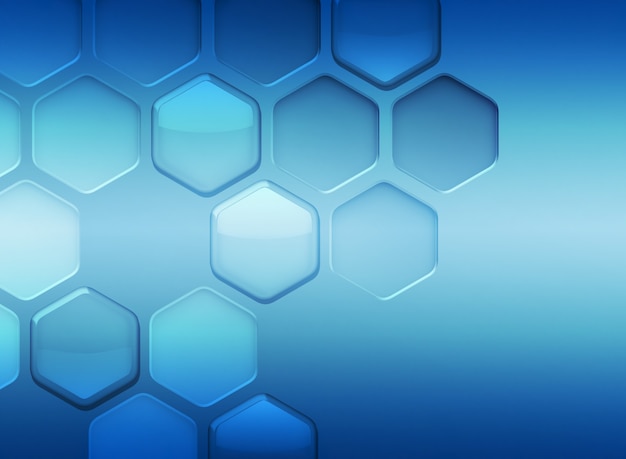 Photo abstract modern blue background with hexagons