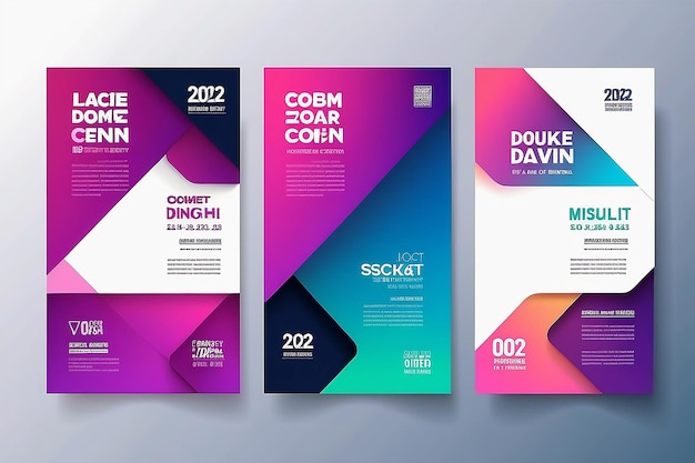 Abstract modern business conference design template with gradient color Minimal flyer layout Vector