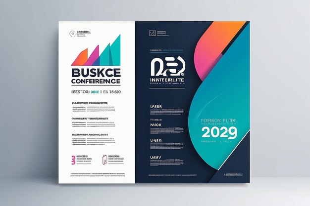 Abstract modern business conference design template with lines Minimal flyer layout New design