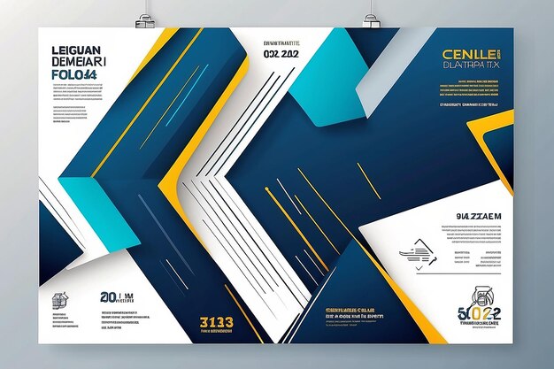 Photo abstract modern business conference design template with lines minimal flyer layout new design