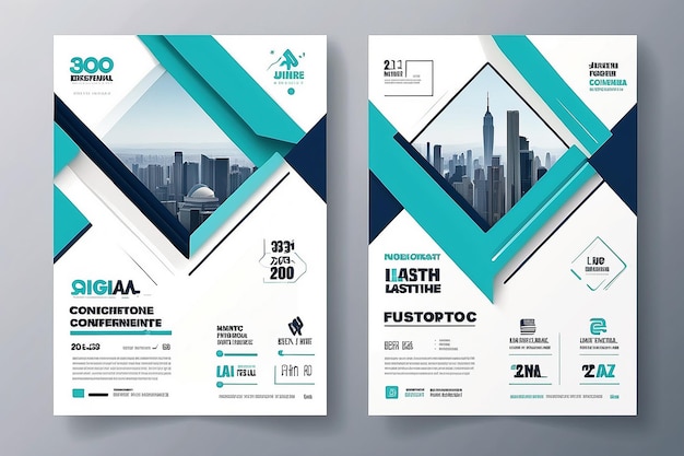 Foto modello di progettazione di conferenze aziendali moderne astratto con linee layout di volantino minimo nuovo design