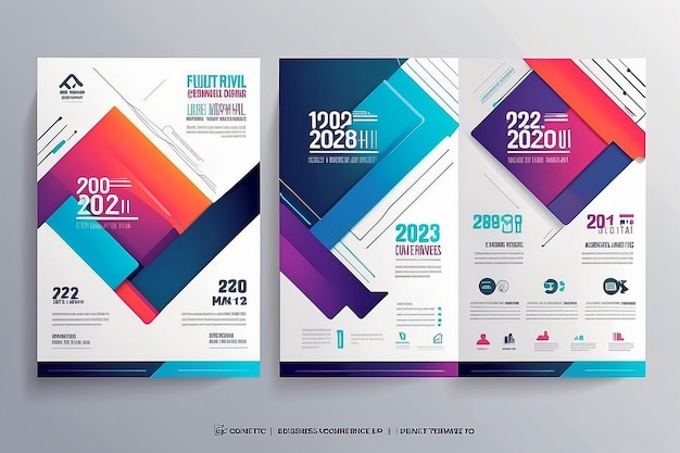 Abstract modern business conference design template with lines Minimal flyer layout Vector 20222023