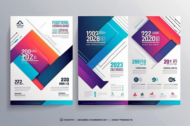Photo abstract modern business conference design template with lines minimal flyer layout vector 20222023