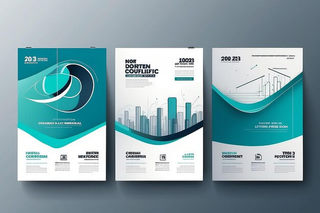 Photo abstract modern business conference design template with lines