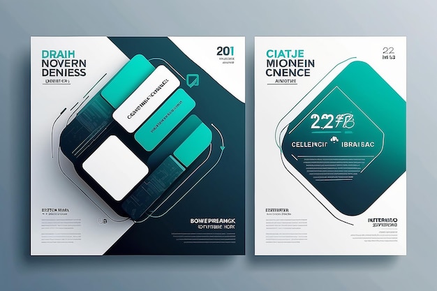 Abstract modern business conferentie ontwerp sjabloon met lijnen Minimale flyer lay-out Vector 20222023