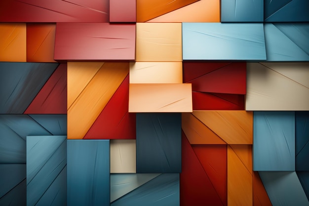 Abstract modern colorful digital art made with geometric shapes