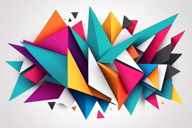 Abstract modern colorful triangles on white background