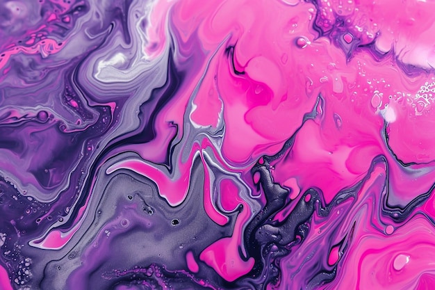 абстрактный современный творческий фон, сделанный в стиле жидкого искусства розово-фиолетового и серебряного