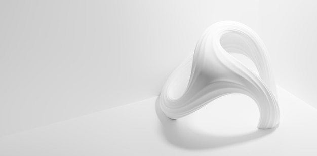 Photo abstract modern curved white shape background low contrast backdrop wallpaper 3d illustration