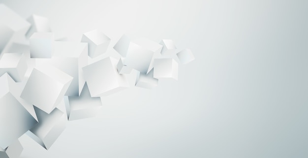 Abstract modern d background with white cubes