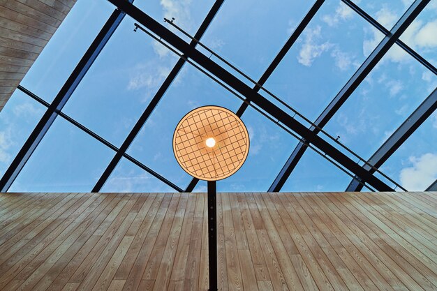 Abstract modern design of roof with the open ceiling in nordic style