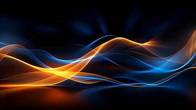 Abstract modern futuristic wave background with blue and gold color