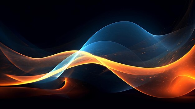 Abstract modern futuristic wave background with blue and gold color