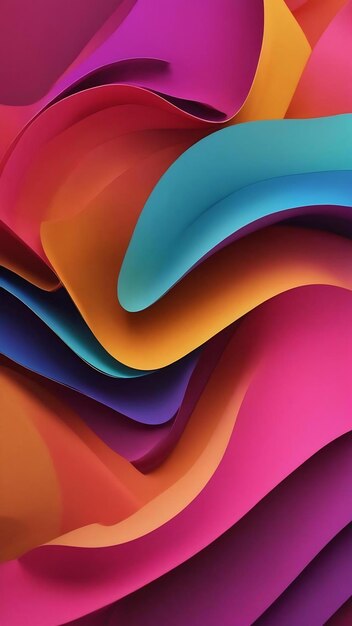 Abstract modern gradient background with paper scrolls 3d illustration