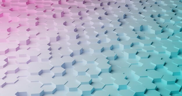 Abstract modern hexagonal blue and pink background design.Geometric abstract background with hexagons. Honeycomb, science and technology design.Futuristic abstract blend 3D,Copy space mock up flat lay