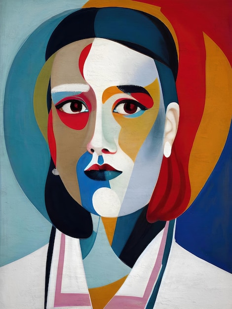 Premium AI Image | Abstract Modern Painting of Woman Face