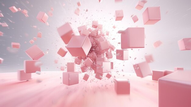 Abstract Modern Pastel Pink 3D BackgroundAi