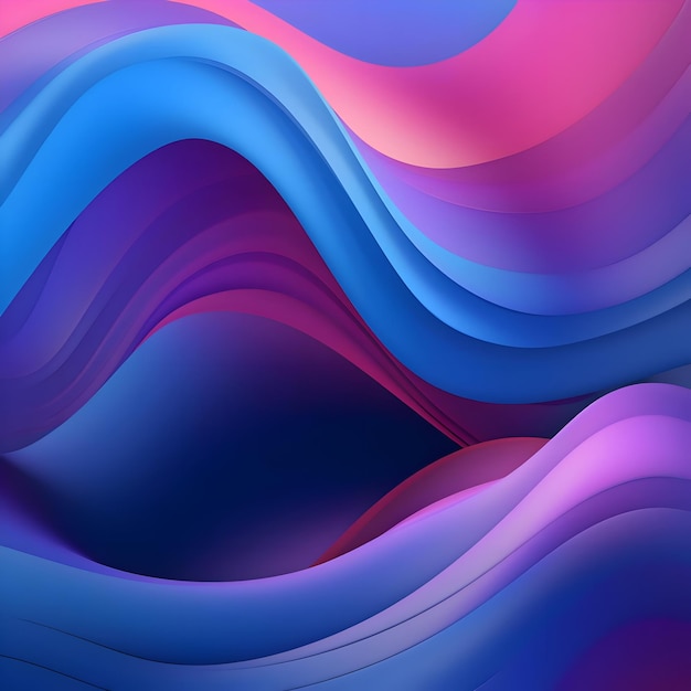 抽象的なモダンな形のデジタル青と紫の波の背景高解像度