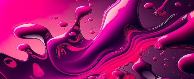 Abstract modern viva magenta background with liquid waves