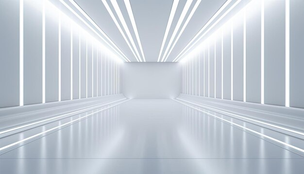 Photo abstract modern white hall with lines in the style of luminous atmosphere