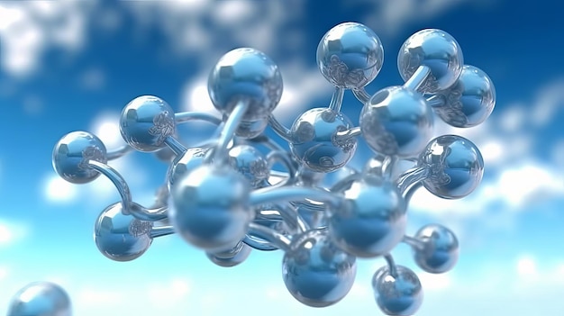 Abstract Molecular Structures Unveiled Exploring Scientific Essence 3D DNA Molecules Biotechnology