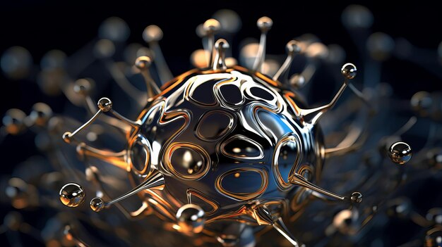 Abstract Molecular Structures Unveiled Exploring Scientific Essence 3D DNA Molecules Biotechnology