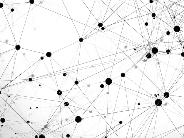 Abstract Molecules Business Network Triangle Pattern With Connecting Lines And Dots