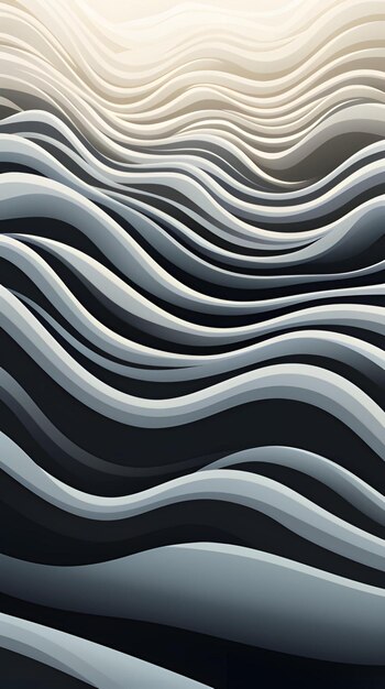 Foto abstract monochrome black wave lines hd wallpaper per telefono ai generato