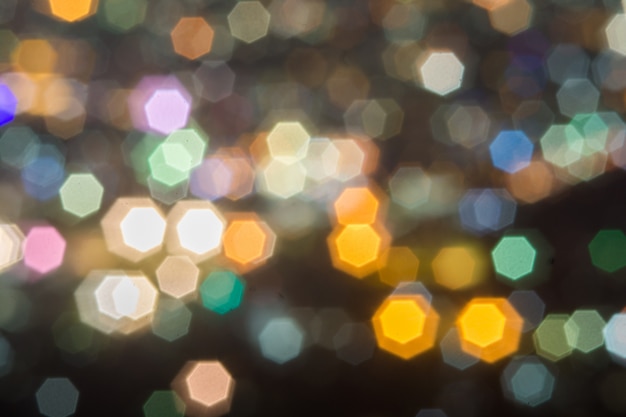 Abstract, Mooi Bokeh-landschap van stad bij nacht