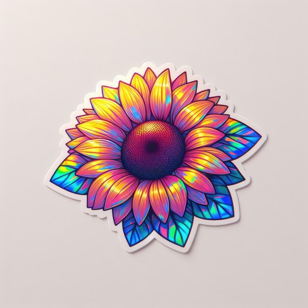 abstract mooie bloemen sticker ontwerp