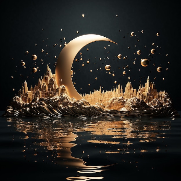 Abstract Moon Art