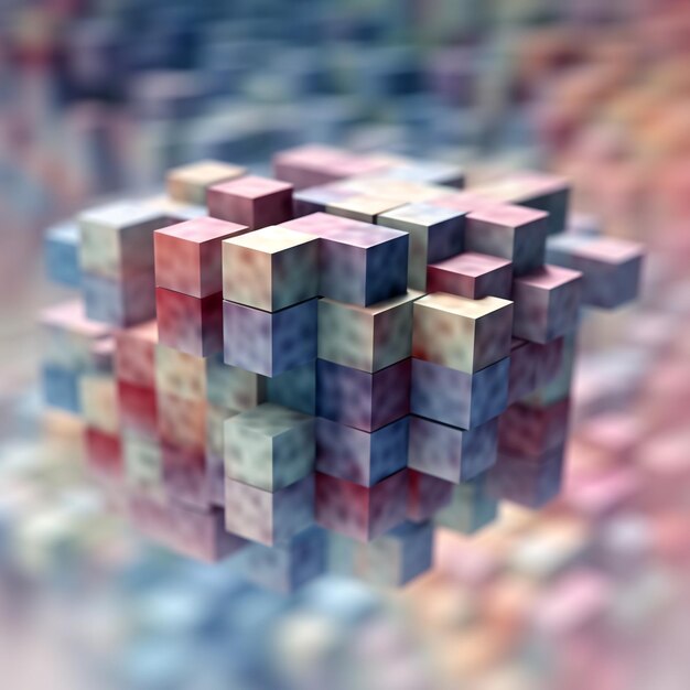 Photo abstract mosaic of cubes