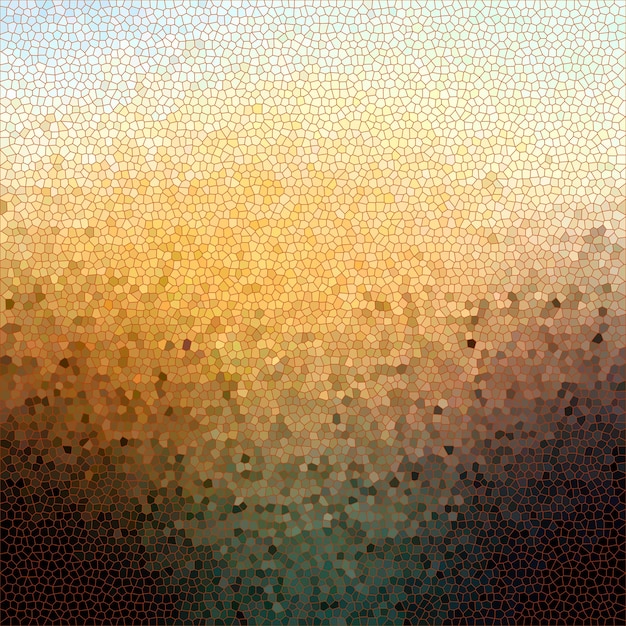 Foto tratto di mosaico astratto miscelato marrone cioccolato scuro beige a senape grunge effetto sfumato piastrella piccola