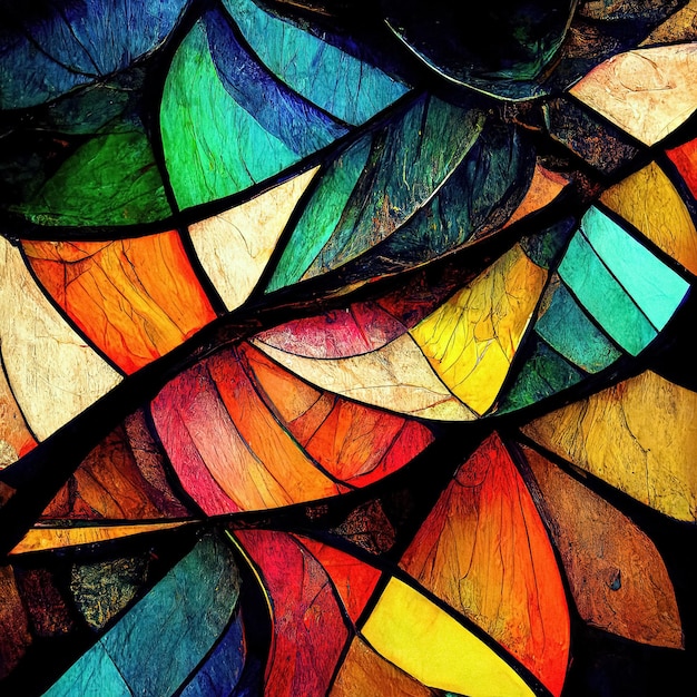 Abstract mosaic window illustration stained glass artwork colorful wallpaper background geometric