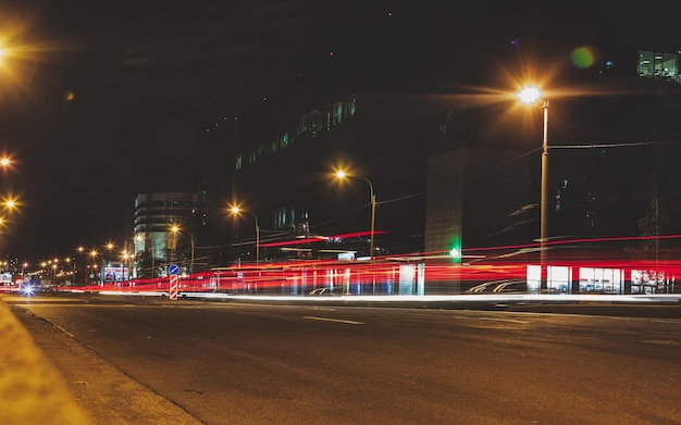 Abstract motion blur background of night street