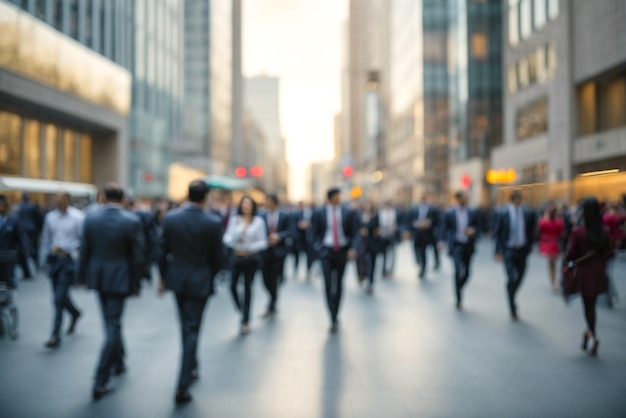 abstract motion blur image of business people crowd walking at corporate office