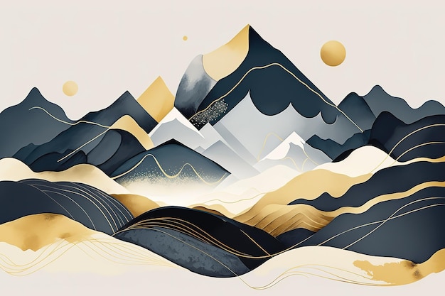 Abstract mountain background Beautiful print for your decor and design Generative ai