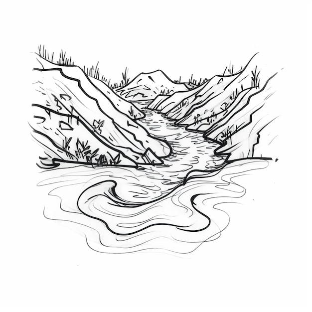 Pixilart - mountain river drawing by Bananagirl