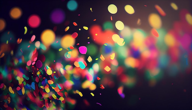 Abstract multi colored backdrop glowing decoration vibrant confetti explosion generative AI