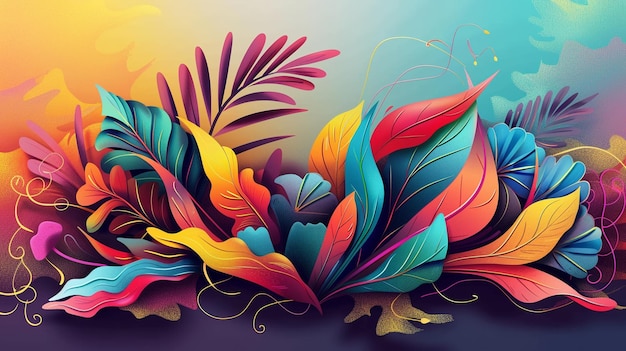 Abstract multi colored illustration of nature vibrant beauty AI Generative