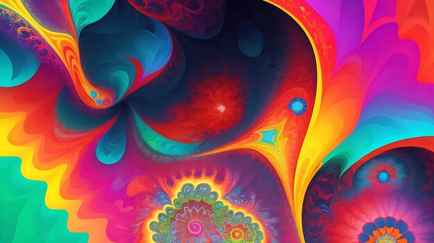 abstract multi colored illustration of vibrant fractal shapes