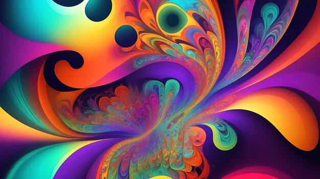 abstract multi colored illustration of vibrant fractal shapes