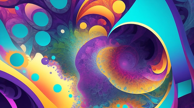 abstract multi colored illustration of vibrant fractal shapes