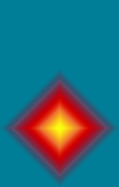 ティールの背景に抽象的な多層赤と黄色の3D正方形